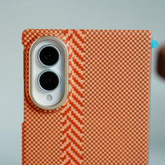 Check Pattern Magnetic Back Case for Galaxy Z Fold 8 | Chevron Stripe Design