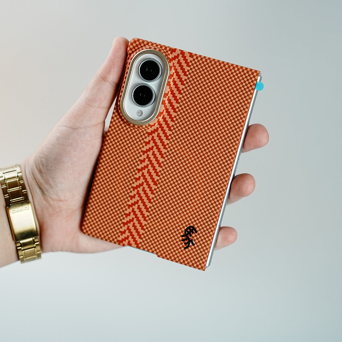 Check Pattern Magnetic Back Case for Galaxy Z Fold 8 | Chevron Stripe Design