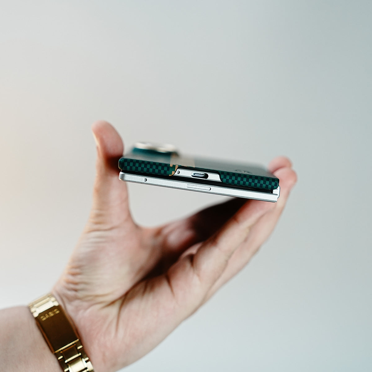 Check Pattern Magnetic Back Case for Galaxy Z Fold 8 | Chevron Stripe Design