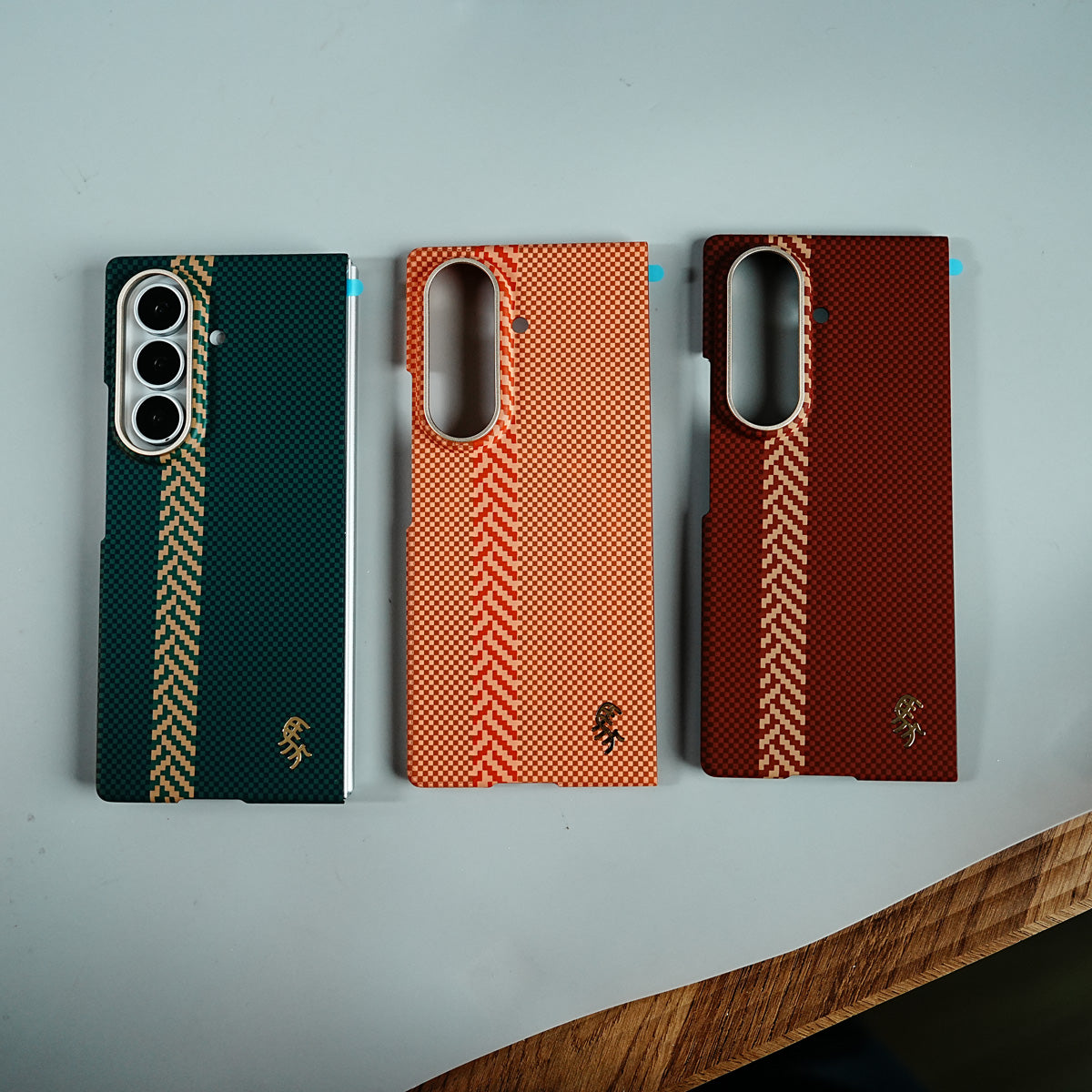 Check Pattern Magnetic Back Case for Galaxy Z Fold 8 Ultra | Chevron Stripe Design