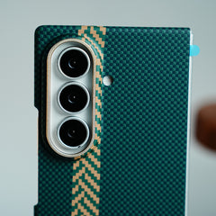 Check Pattern Magnetic Back Case for Galaxy Z Fold 8 Ultra | Chevron Stripe Design