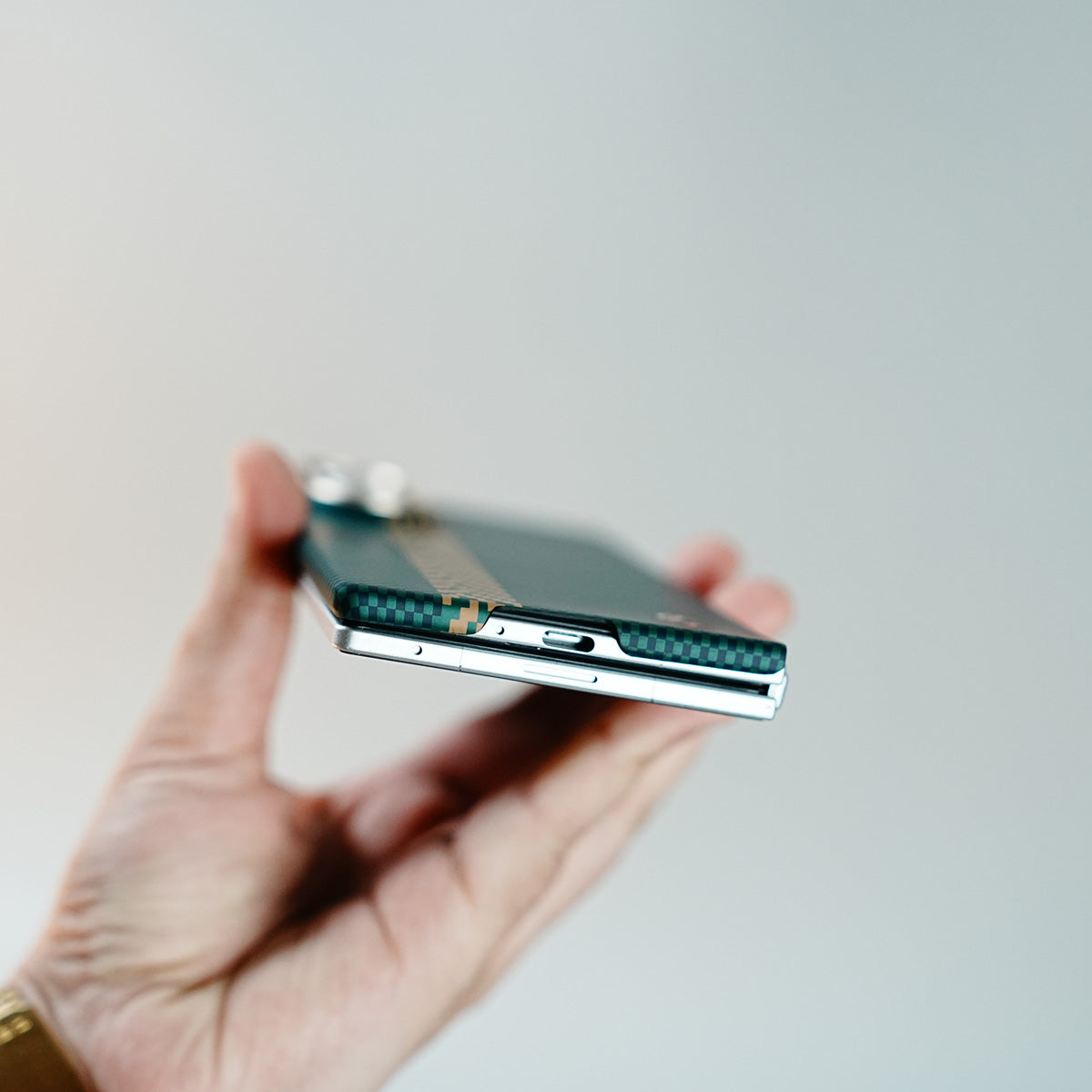 Check Pattern Magnetic Back Case for Galaxy Z Fold 8 Ultra | Chevron Stripe Design