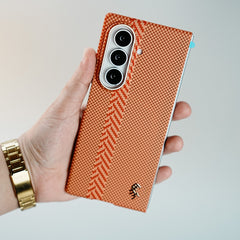 Check Pattern Magnetic Back Case for Galaxy Z Fold 8 Ultra | Chevron Stripe Design