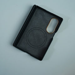 Leather Texture Magnetic Case for Galaxy Z Fold 8 | Hinge Protection and Metal Camera Guard