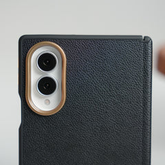 Leather Texture Magnetic Case for Galaxy Z Fold 8 | Hinge Protection and Metal Camera Guard