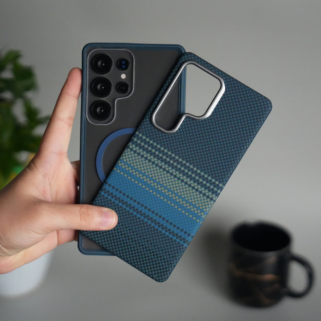 Galaxy S25 Ultra Detachable Back Panel MagSafe Case | 2-in-1 Hybrid Cover with Replaceable Design | GreenBlue