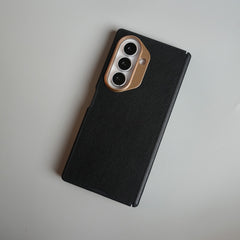 Leather Texture Magnetic Case for Galaxy Z Fold 7 | Hinge Protection and Metal Camera Guard