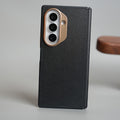 Leather Texture Magnetic Case for Galaxy Z Fold 7 | Hinge Protection and Metal Camera Guard