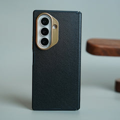 Leather Texture Magnetic Case for Galaxy Z Fold 7 | Hinge Protection and Metal Camera Guard
