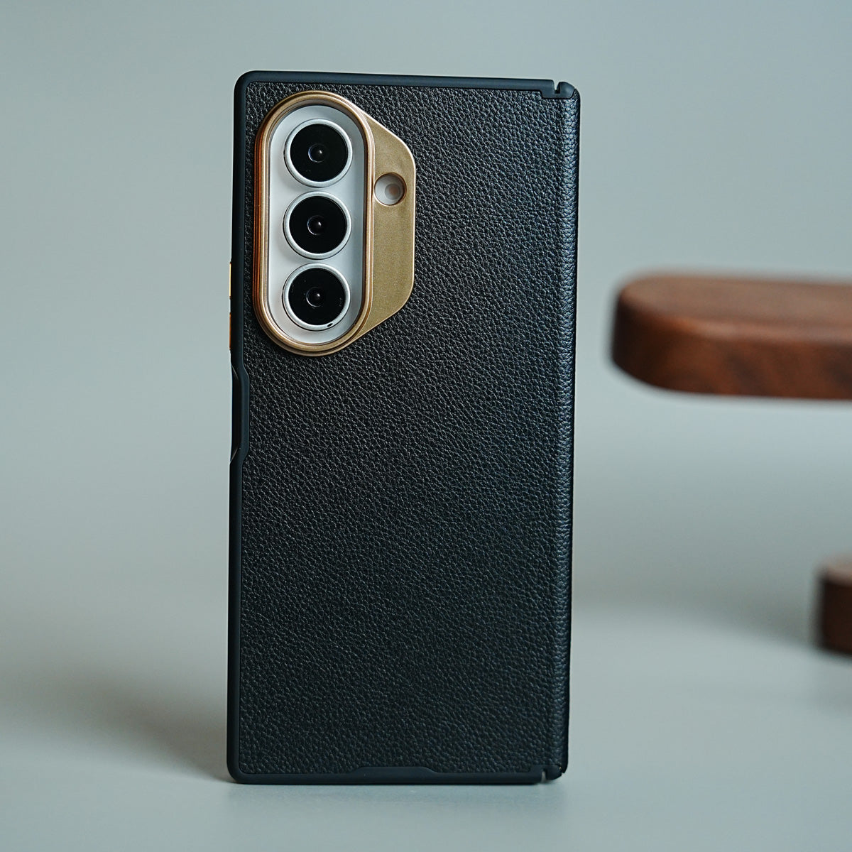 Leather Texture Magnetic Case for Galaxy Z Fold 7 | Hinge Protection and Metal Camera Guard