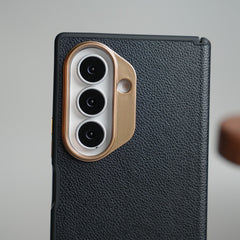 Leather Texture Magnetic Case for Galaxy Z Fold 7 | Hinge Protection and Metal Camera Guard