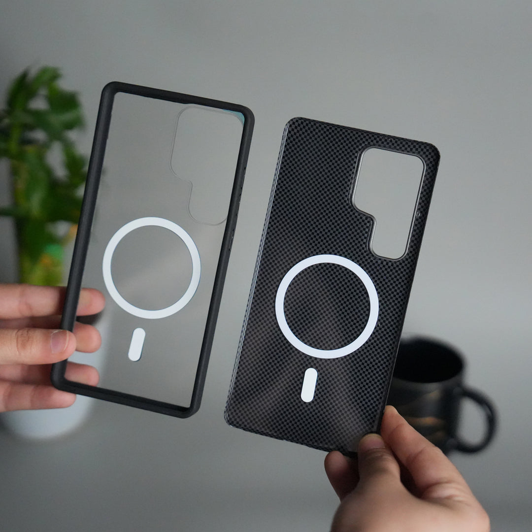 Galaxy S24 Ultra Detachable Back Panel MagSafe Case | 2-in-1 Hybrid Cover with Replaceable Design | GrayWhite