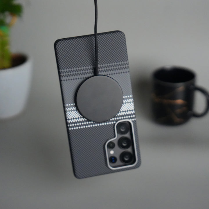 Galaxy S24 Ultra Detachable Back Panel MagSafe Case | 2-in-1 Hybrid Cover with Replaceable Design | GrayWhite