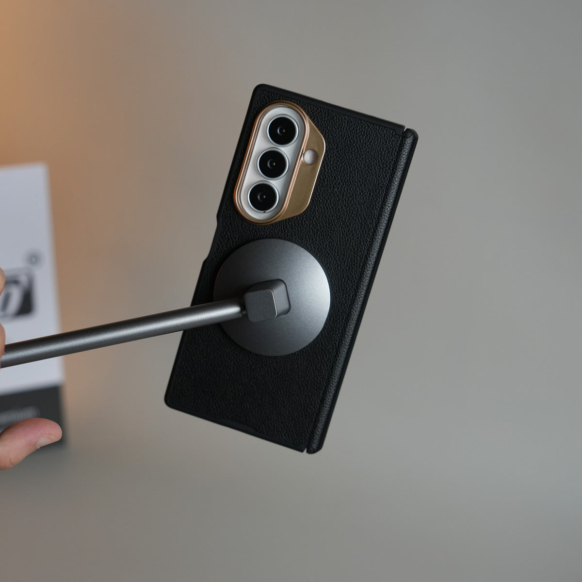 Leather Texture Magnetic Case for Galaxy Z Fold 7 | Hinge Protection and Metal Camera Guard