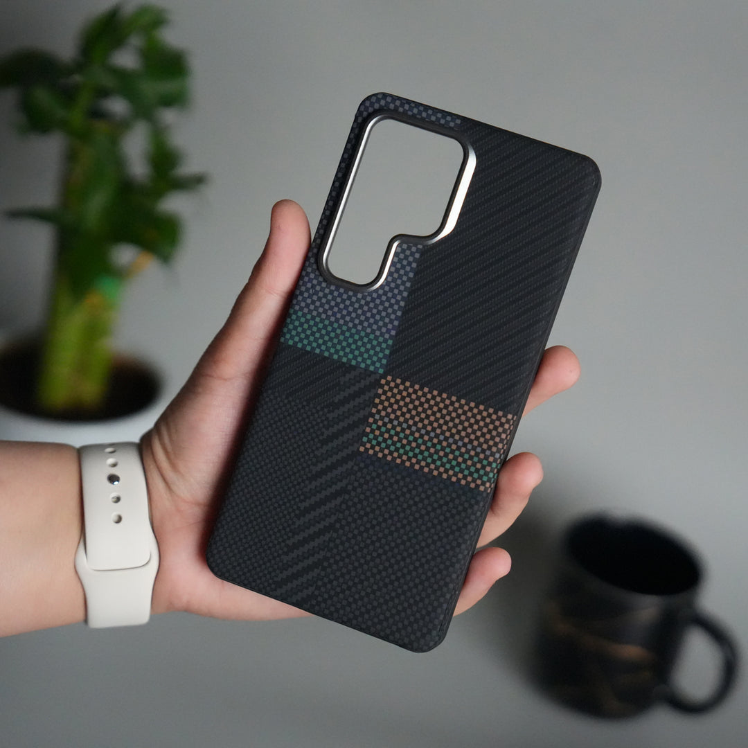 Galaxy S24 Ultra Detachable Back Panel MagSafe Case | 2-in-1 Hybrid Cover with Replaceable Design | Cros Green Orange