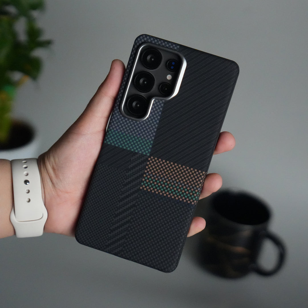 Galaxy S24 Ultra Detachable Back Panel MagSafe Case | 2-in-1 Hybrid Cover with Replaceable Design | Cros Green Orange