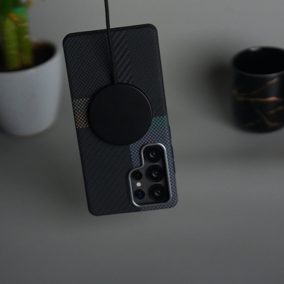 Galaxy S24 Ultra Detachable Back Panel MagSafe Case | 2-in-1 Hybrid Cover with Replaceable Design | Cros Green Orange