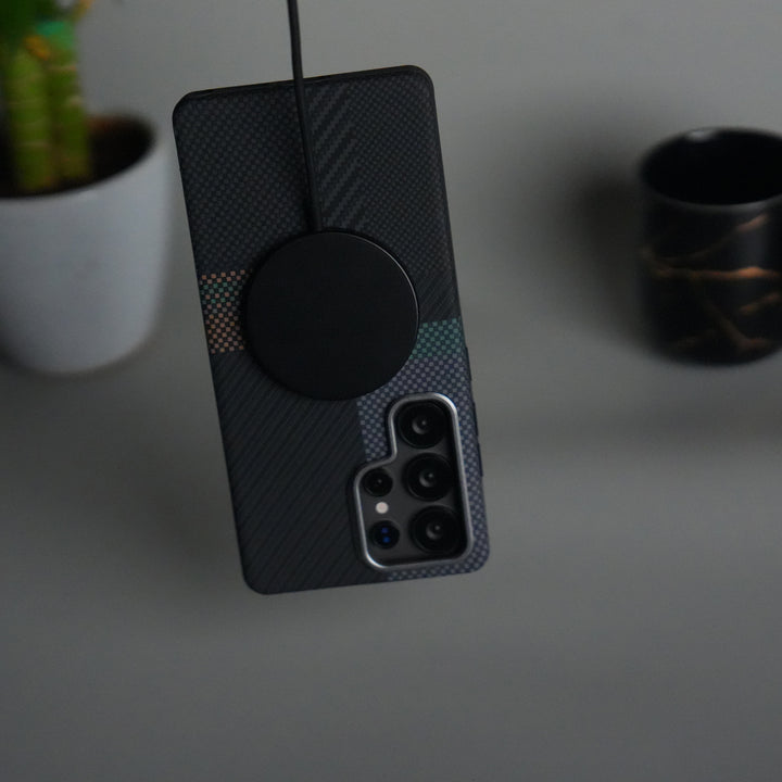 Galaxy S24 Ultra Detachable Back Panel MagSafe Case | 2-in-1 Hybrid Cover with Replaceable Design | Cros Green Orange