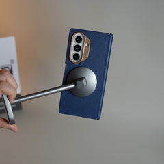Leather Texture Magnetic Case for Galaxy Z Fold 7 | Hinge Protection and Metal Camera Guard