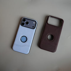 Stitched Leather Texture Case for 18 Series | Raised Camera Protection Cover