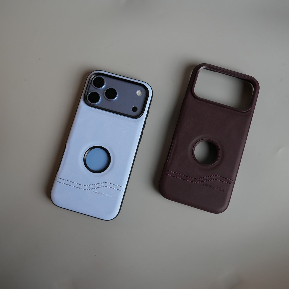 Stitched Leather Texture Case for 18 Series | Raised Camera Protection Cover