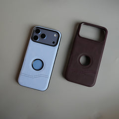 Stitched Leather Texture Case for 18 Series | Raised Camera Protection Cover