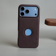 Stitched Leather Texture Case for 18 Series | Raised Camera Protection Cover