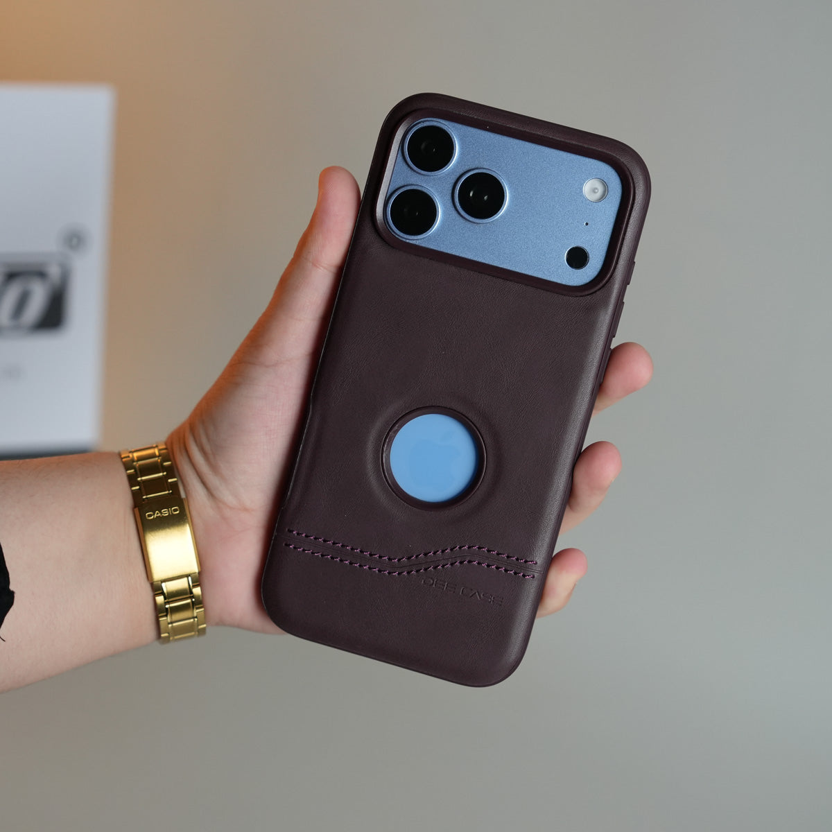 Stitched Leather Texture Case for 18 Series | Raised Camera Protection Cover