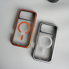 iPhone 17 Pro Max Transparent MagSafe Bumper Case | Metal Frame Shockproof Cover | Slim Crystal Clear Back