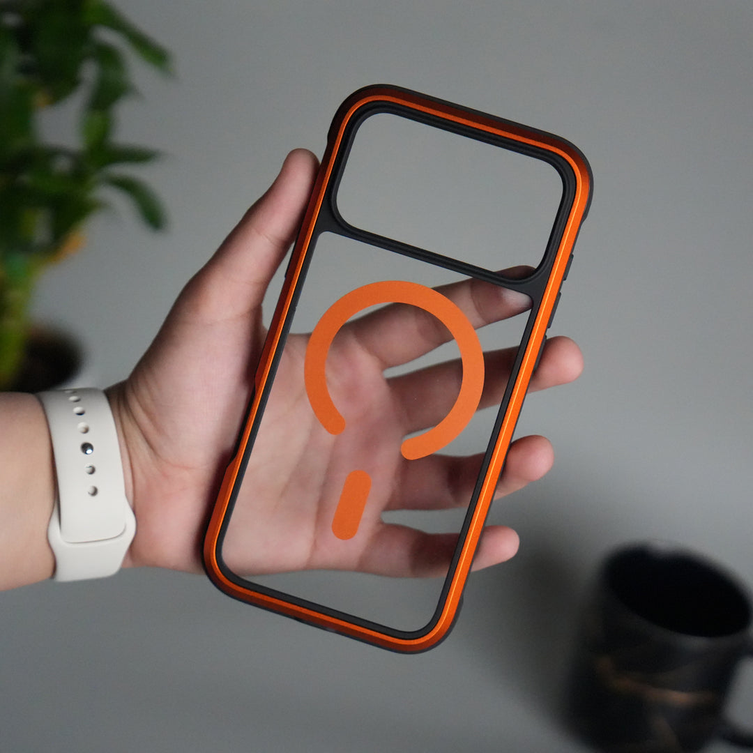 iPhone 17 Pro Transparent MagSafe Bumper Case | Metal Frame Shockproof Cover | Slim Crystal Clear Back