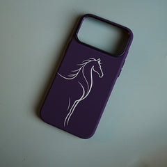 Horse Line Art Magnetic Case for iPhone 18 Series | Textured Protective Cover