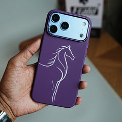 Horse Line Art Magnetic Case for iPhone 18 Series | Textured Protective Cover
