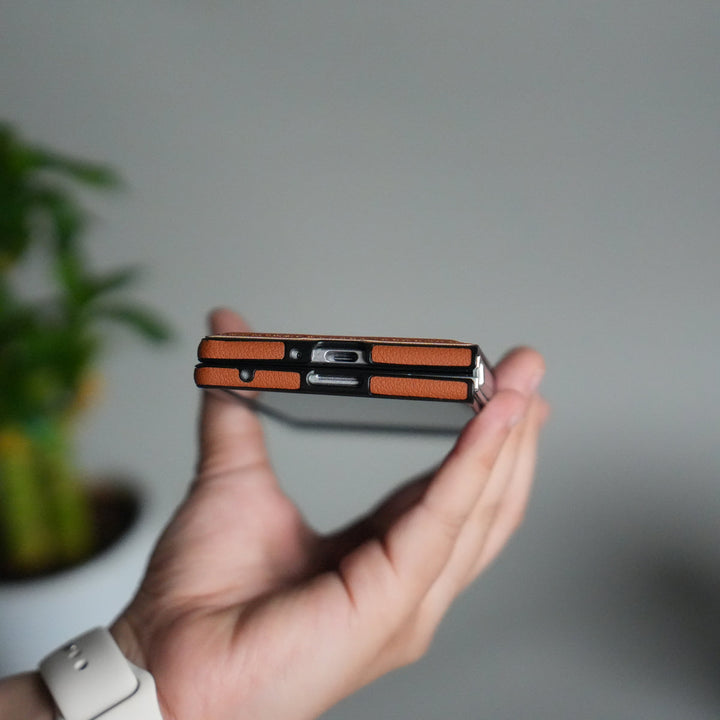 Galaxy Z Fold 7 Premium Leather MagSafe Case | Strong Magnetic Ring | Shockproof Back Cover with Luxe PU Leather Finish