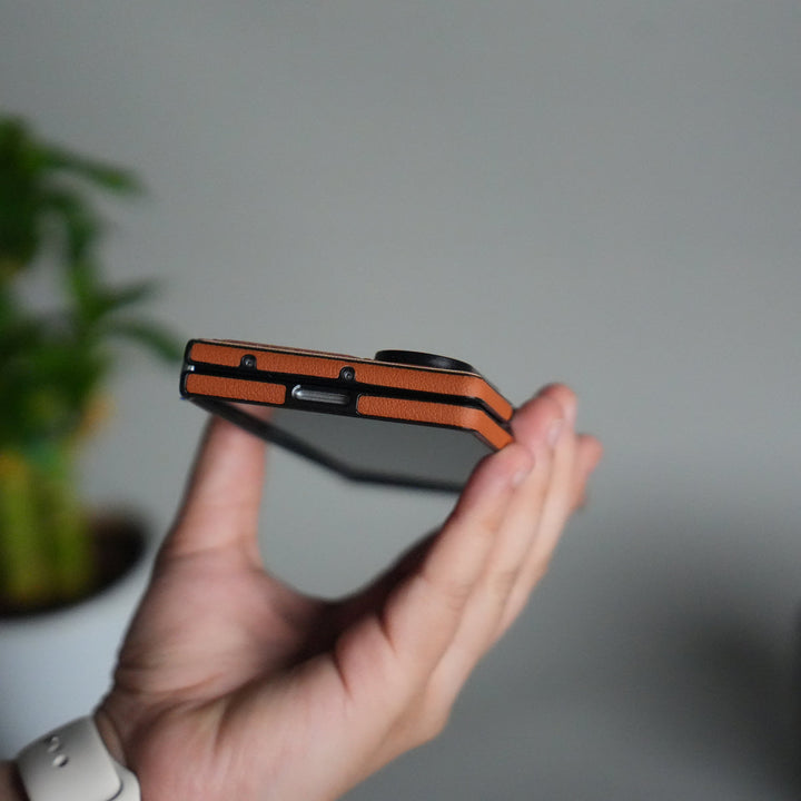 Galaxy Z Fold 7 Premium Leather MagSafe Case | Strong Magnetic Ring | Shockproof Back Cover with Luxe PU Leather Finish