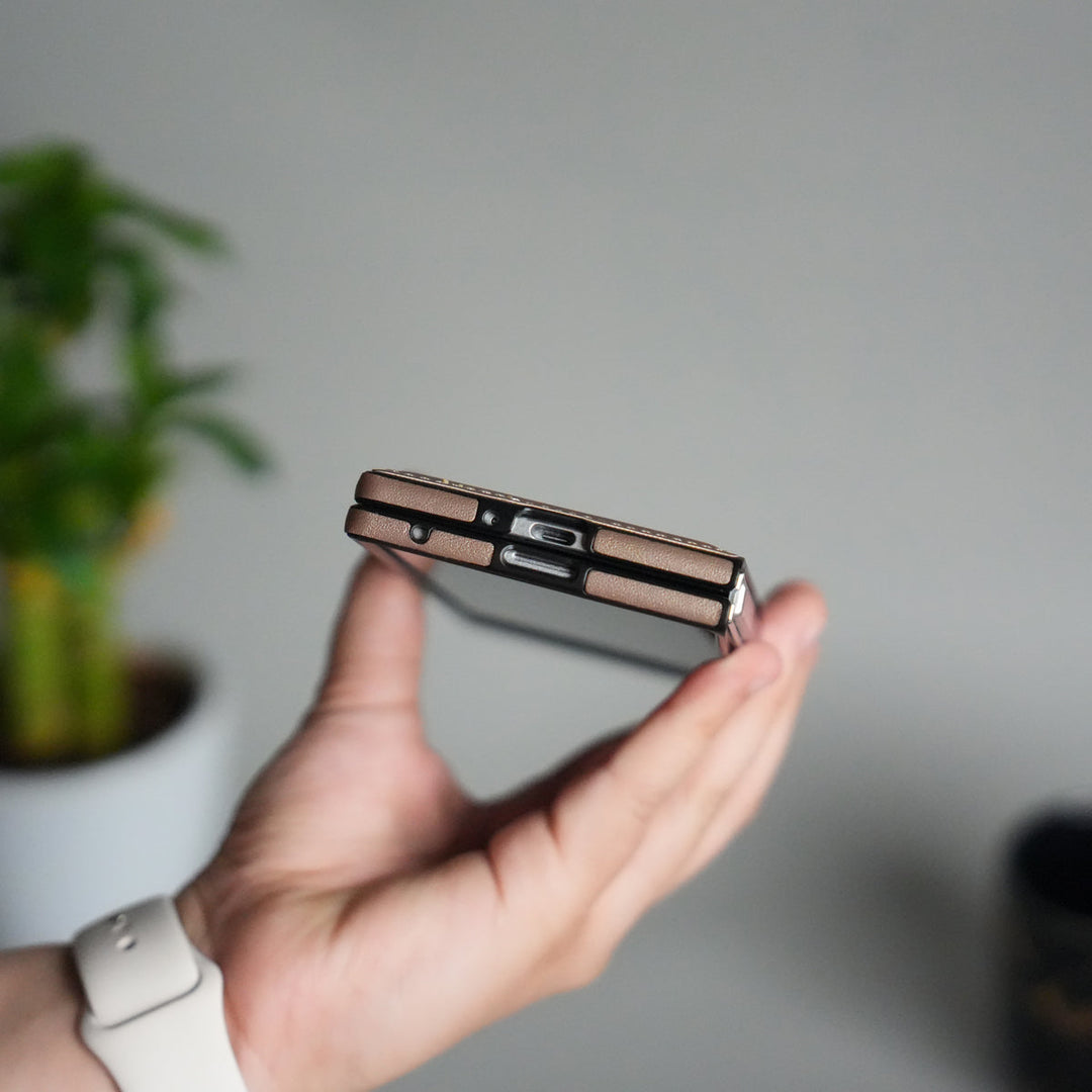 Galaxy Z Fold 7 Premium Leather MagSafe Case | Strong Magnetic Ring | Shockproof Back Cover with Luxe PU Leather Finish