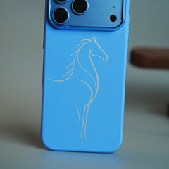 Horse Line Art Magnetic Case for iPhone 18 Series | Textured Protective Cover