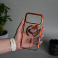 iPhone 17 Pro Transparent Side Chrome Electroplated Plated Magnetic Clear Back Case Covers