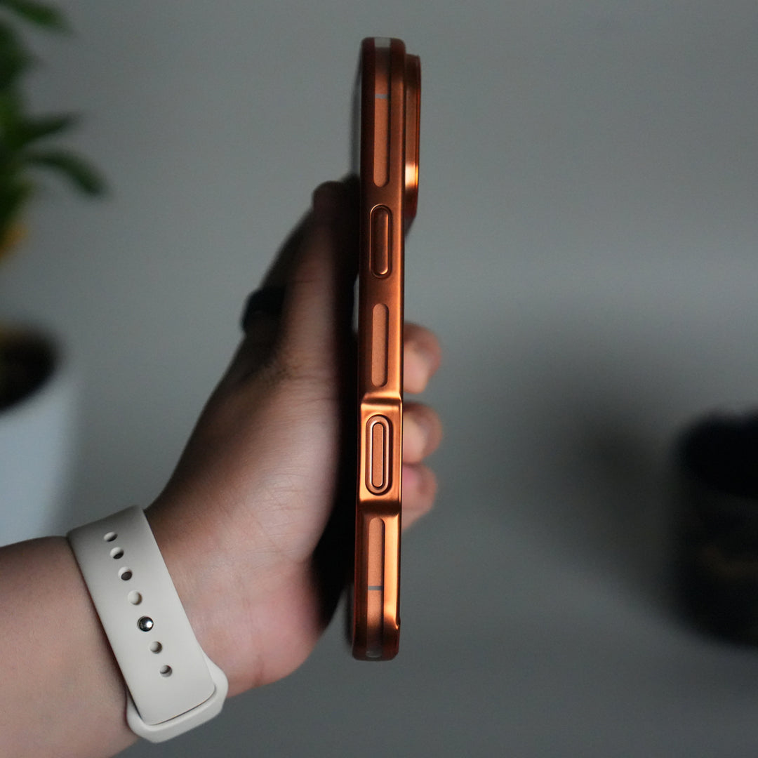 iPhone 17 Pro Transparent Side Chrome Electroplated Plated Magnetic Clear Back Case Covers