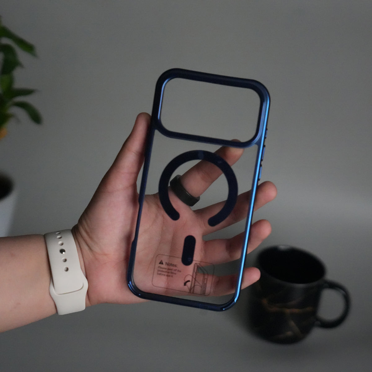 iPhone 17 Pro Transparent Side Chrome Electroplated Plated Magnetic Clear Back Case Covers