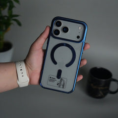 iPhone 17 Pro Transparent Side Chrome Electroplated Plated Magnetic Clear Back Case Covers