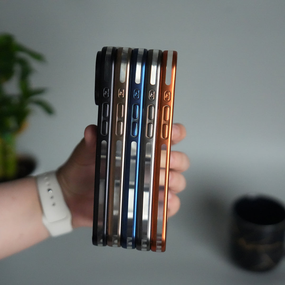 iPhone 17 Pro Transparent Side Chrome Electroplated Plated Magnetic Clear Back Case Covers