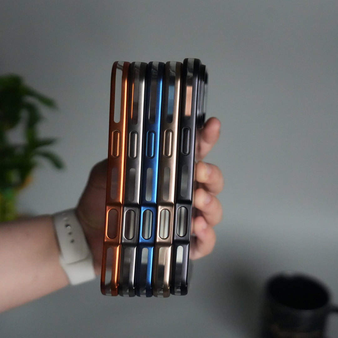 iPhone 17 Pro Transparent Side Chrome Electroplated Plated Magnetic Clear Back Case Covers