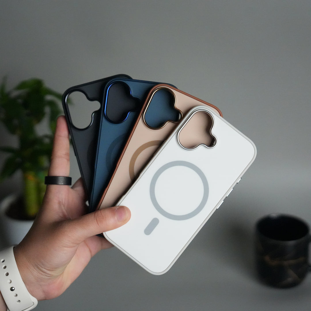 iPhone 17 Matte MagSafe Case | Electroplated Camera Frame | Shockproof Back Cover