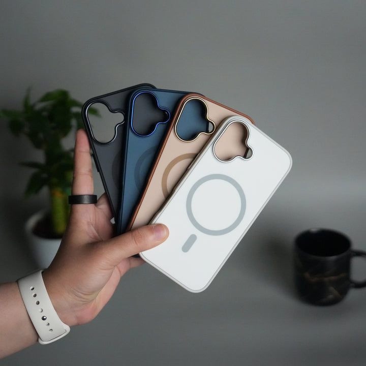 iPhone 17 Matte MagSafe Case | Electroplated Camera Frame | Shockproof Back Cover