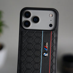 iPhone 18 Series BMW & M Performance Logo With Honeycomb Design Case Cover (Black)