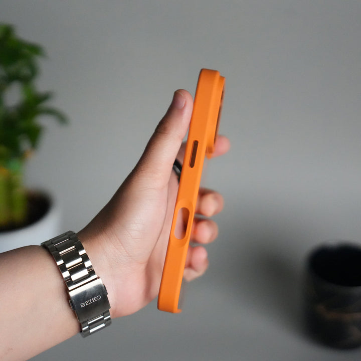 iPhone 17 Pro Clear Magnetic Metal Camera Ring Case | MagSafe Ring | Cosmic Orange