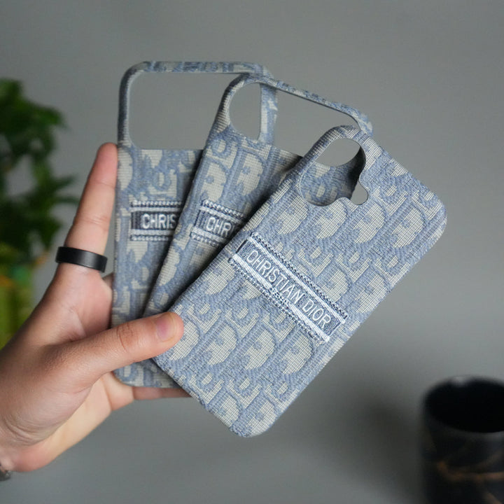 iPhone 17 Series Luxury CD Brand Design Case Cover | Gray