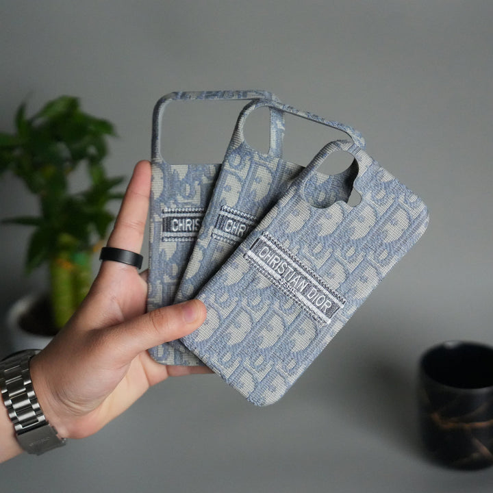 iPhone 17 Series Luxury CD Brand Design Case Cover | Gray