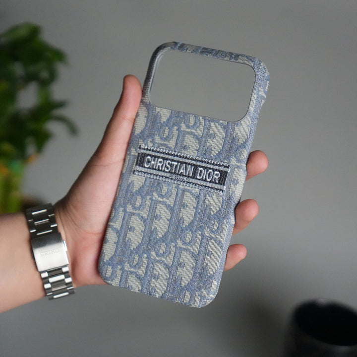 iPhone 17 Series Luxury CD Brand Design Case Cover | Gray