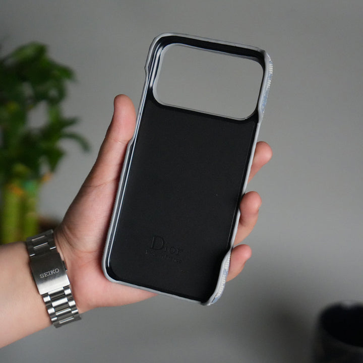 iPhone 17 Series Luxury CD Brand Design Case Cover | Gray